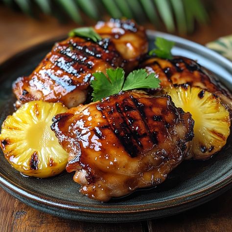 Grilled chicken and pineapple
