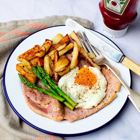 Gammon, egg & chips