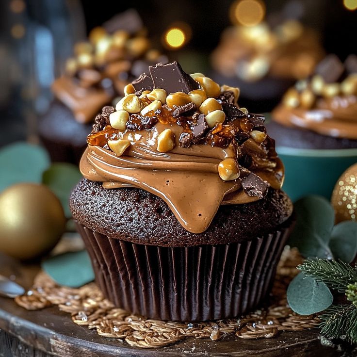 Gooey Peanut Butter Lava Cupcakes