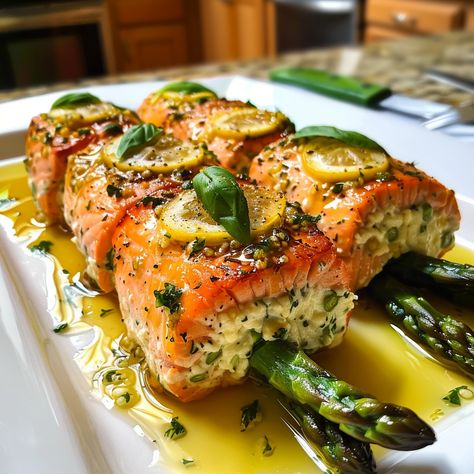 Lemon Basil Salmon Rolls