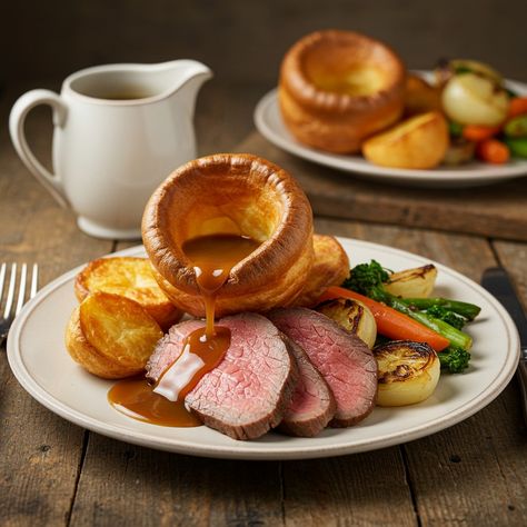 Roast chicken with Yorkshire pudding