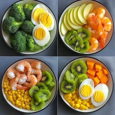 Green vegetables and eggs plate