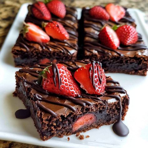 Chocolate-Covered Strawberry Brownies