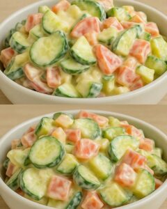 Creamy Cucumber, Carrot, and Apple Salad