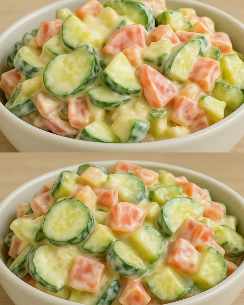Creamy Cucumber, Carrot, and Apple Salad